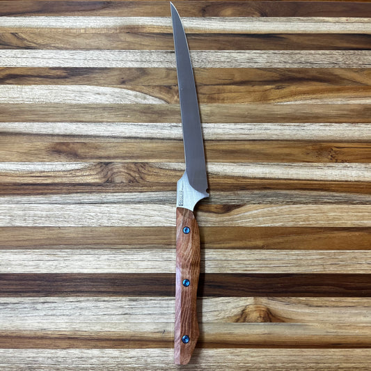 Meglio Semi-Custom 8" Satin Offset Fillet Knife w/ Maple Handle