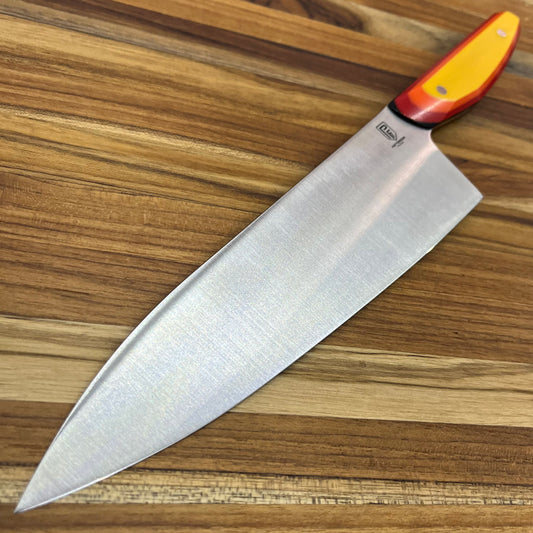 Patterson Forge Semi-Custom 200mm (8") Chef's Knife w/ Multicolored G10 Handle