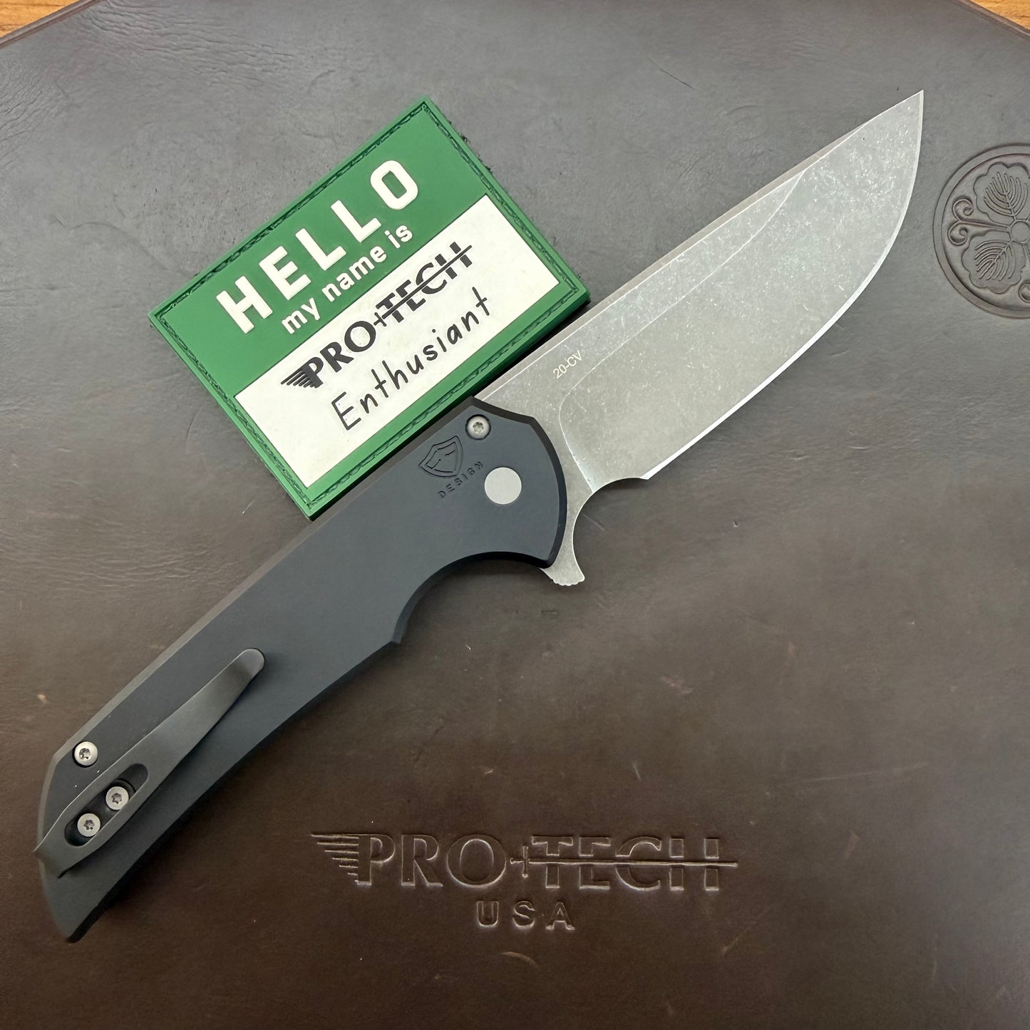 Pro-Tech Mordax 3.5" Flipping Knife w/ Acid Wash Blade & Black Aluminum Handle