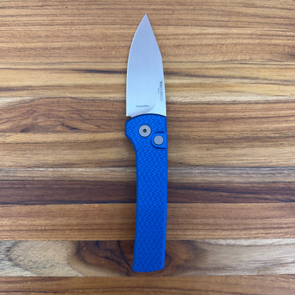 Pro-Tech Chavez Scapegoat Compact 3" Auto w/ MagnaMax & Blue Carbide Textured Aluminum Handle
