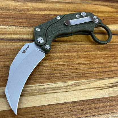 Reate EXO-K 3" Stonewash Green Gravity Karambit w/ Trainer Knife
