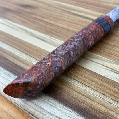 Baldwin Blades 215mm (8.5") Damascus Gyuto w/ K-Tip & Orange Black Ash Handle