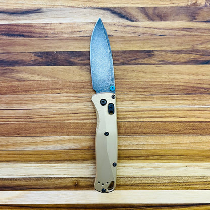 Benchmade Bugout 3.25" Folding Knife w/ Burnt Brass Aluminum Handle