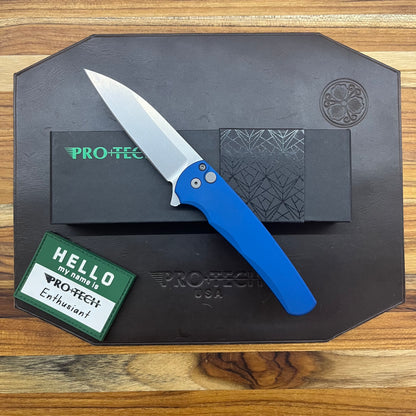 Pro-Tech Malibu 3.25" Flipping Knife w/ Wharncliffe Blade & Blue Aluminum Handle