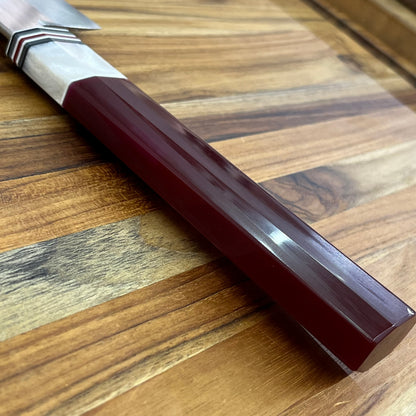 3rd Hill Customs 210mm (8.25") Chef's Knife w/ Red Wine Handle