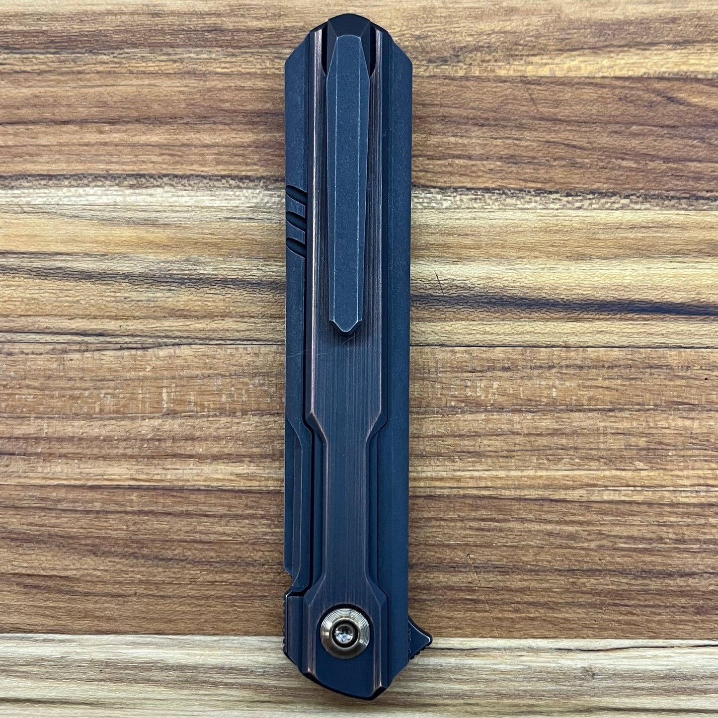WE Knife Peer 3.5" Flipping Knife w/ Black Titanium & Copper Handle