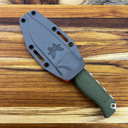 Benchmade Steep Country 3.54" Fixed Blade w/ Dark Olive Textured Handle & Sheath