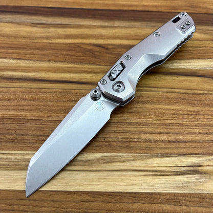Microtech Marfione Select MSI Mini Ram-Lok 3" Folding Knife w/ Stonewashed Titanium & Purple Accented Handle