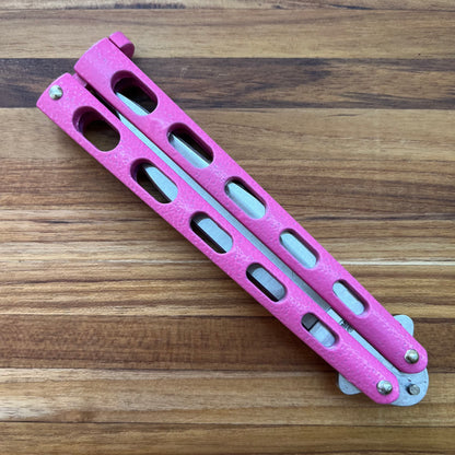 Bear & Son 3.5" Butterfly Knife w/ Pink Zinc Handle