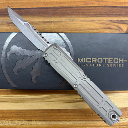 Microtech Signature Series Ultratech EX Gen III ZBP Interceptor S/E 3.5" OTF w/ Natural Clear Aluminum Handle