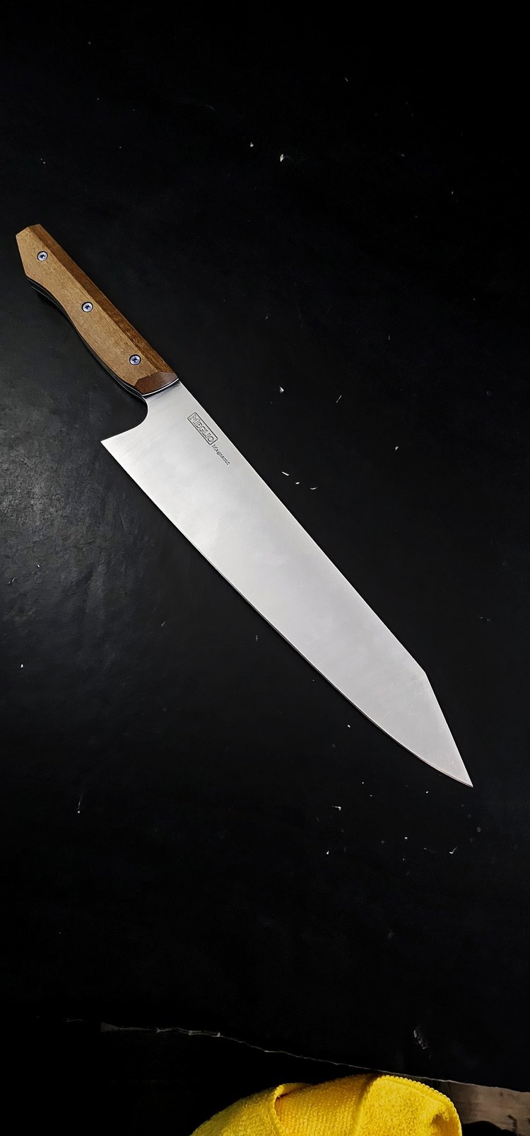 Meglio 10" Satin Semi-custom Magnacut Gyuto 2.0 Kiritsuke with Ancient Birch