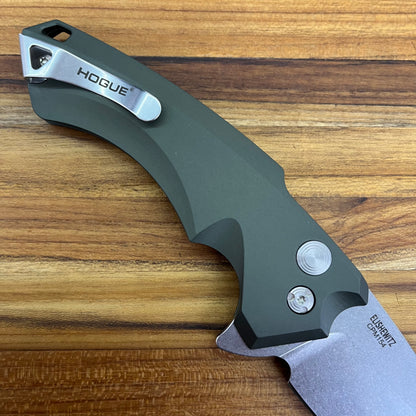 Hogue X5 4" Flipping Knife w/ OD Green Aluminum Handle