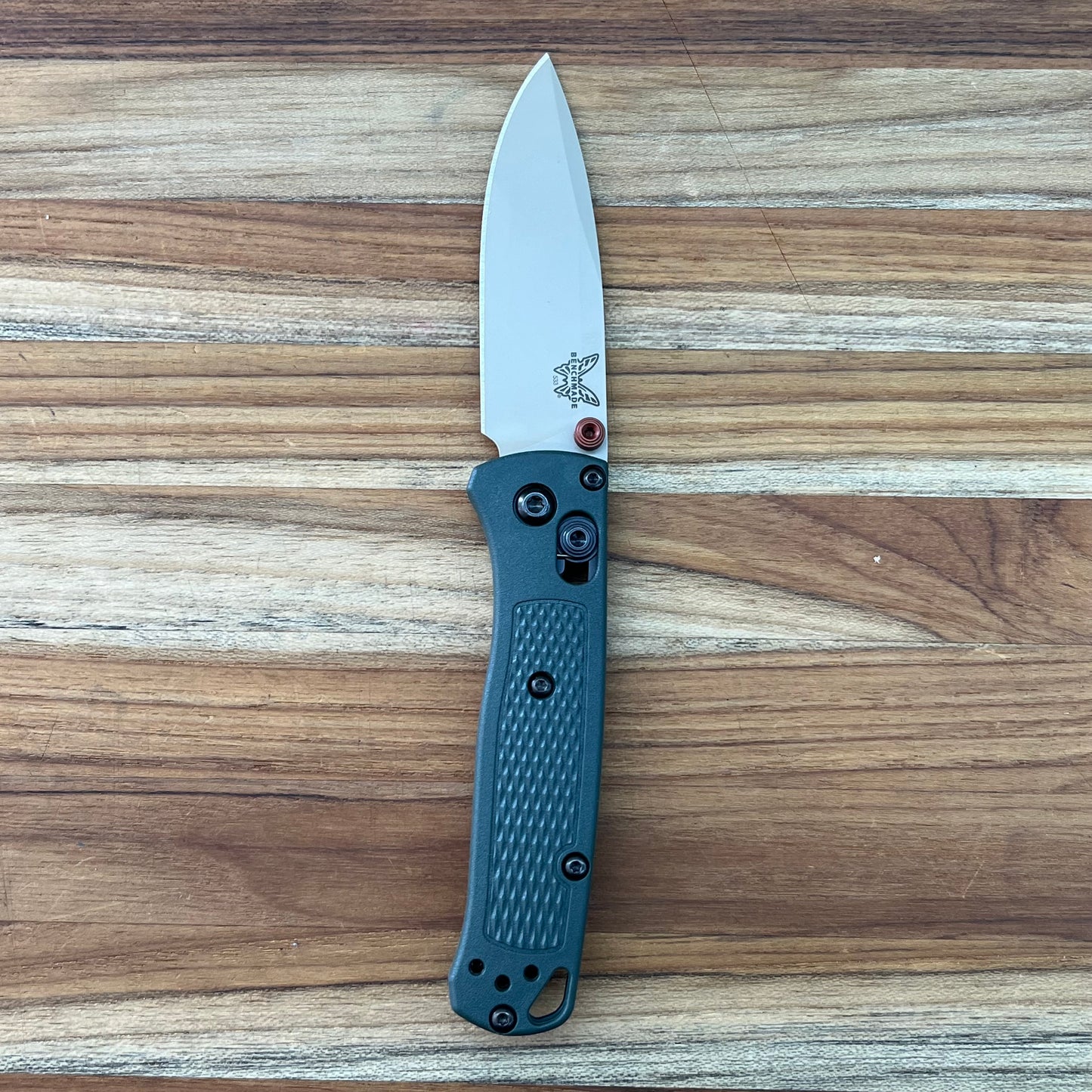 Benchmade Mini Bugout 2.85" Folding Knife w/ Taiga Green Grivory Handle