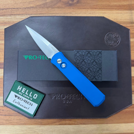 Pro-Tech Godson 3.15" Auto w/ Blue Aluminum Handle