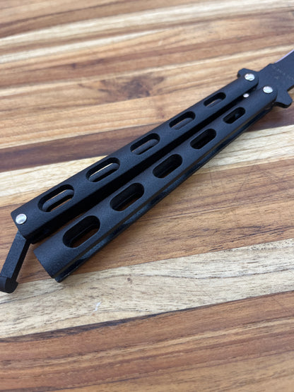 Bear & Son Butterfly Knife 3.5" w/ Black Zinc Handles