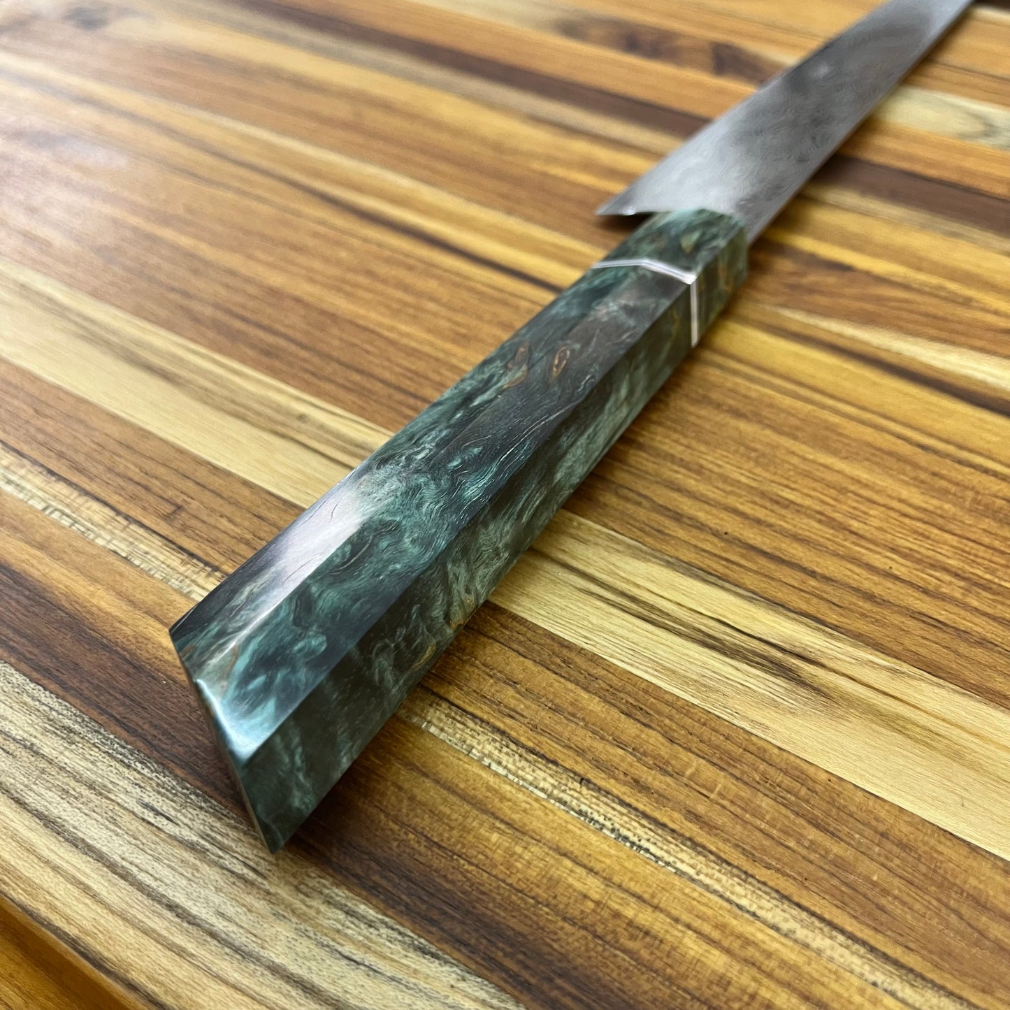 Alfredo Faccipieri 300mm (11.75") Sujihiki w/ Damasteel & Green Birchwood Handle