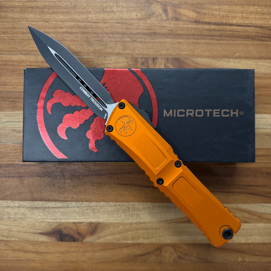 Microtech Combat Troodon Gen III D/E 4" OTF w/ Orange Aluminum Handle