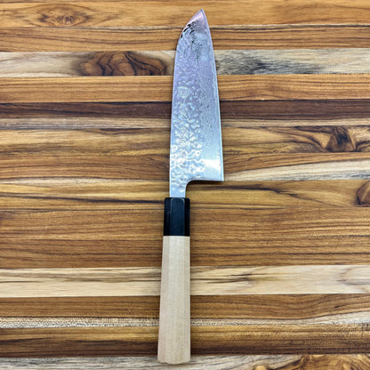 Kikuichi 67 Layer Mirror Damascus Tsuchime 165mm (6.5") Santoku