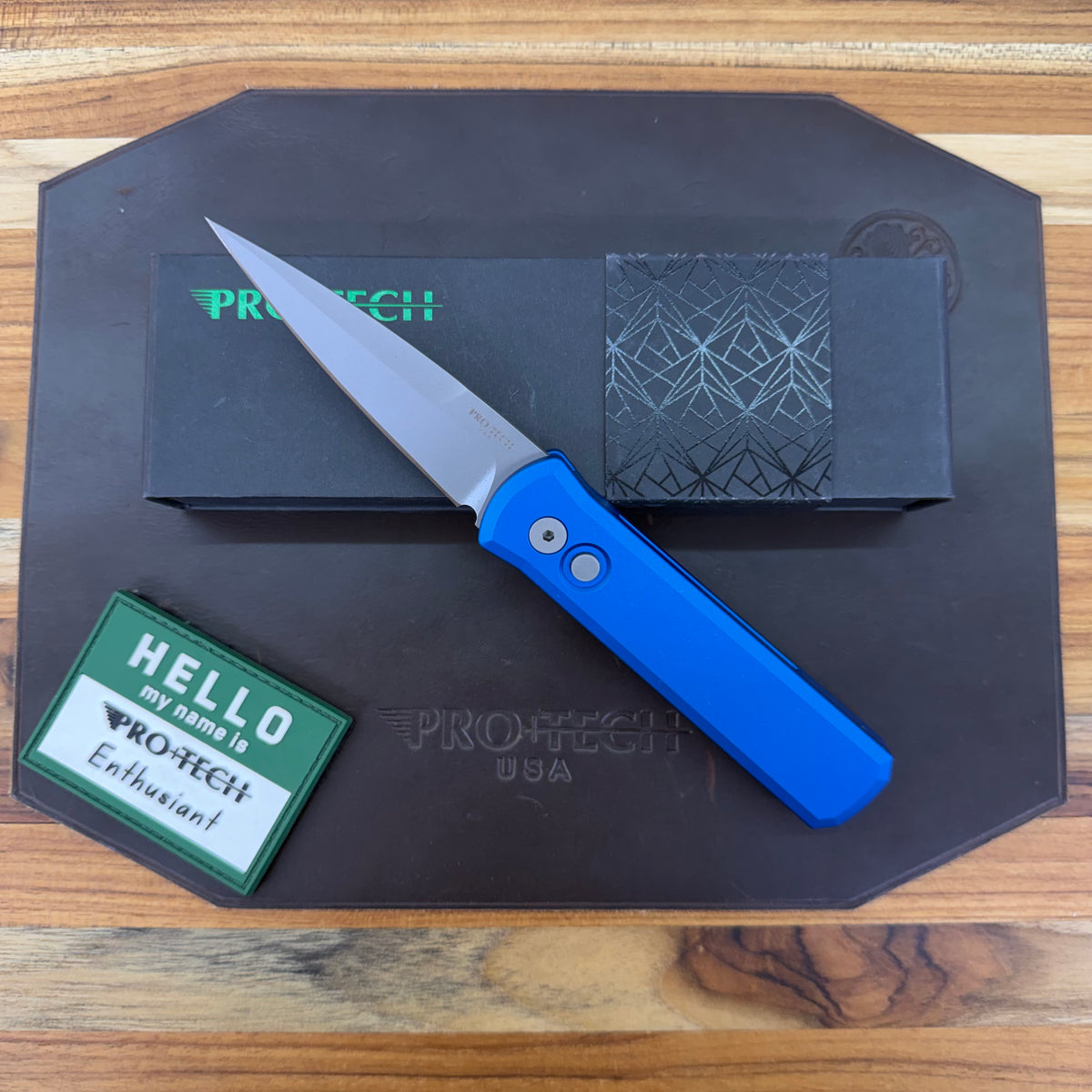 Pro-Tech Godson 3.15" Auto w/ Blue Aluminum Handle