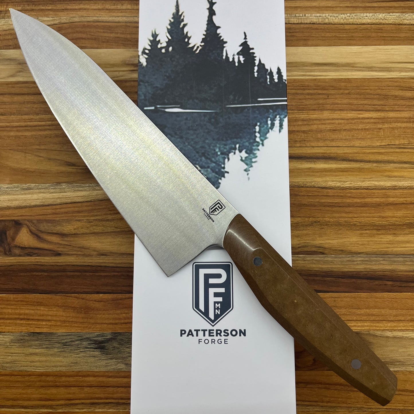 Patterson Forge Production 200mm (8") Chef's Knife w/ Sandbar Richlite Handle