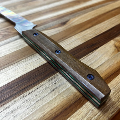 Meglio Semi-Custom 8" Satin Offset Fillet Knife w/ Congolese Birchwood Handle