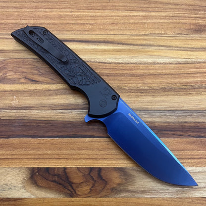 Pro-Tech Mordax 3.5" Flipping Knife w/ Sapphire Blue Blade & Black Nexus Texture Aluminum Handle