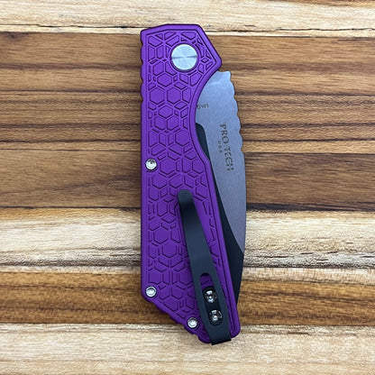 Pro-Tech Strider PT+ 3" Auto w/ Purple Gridlock Handle