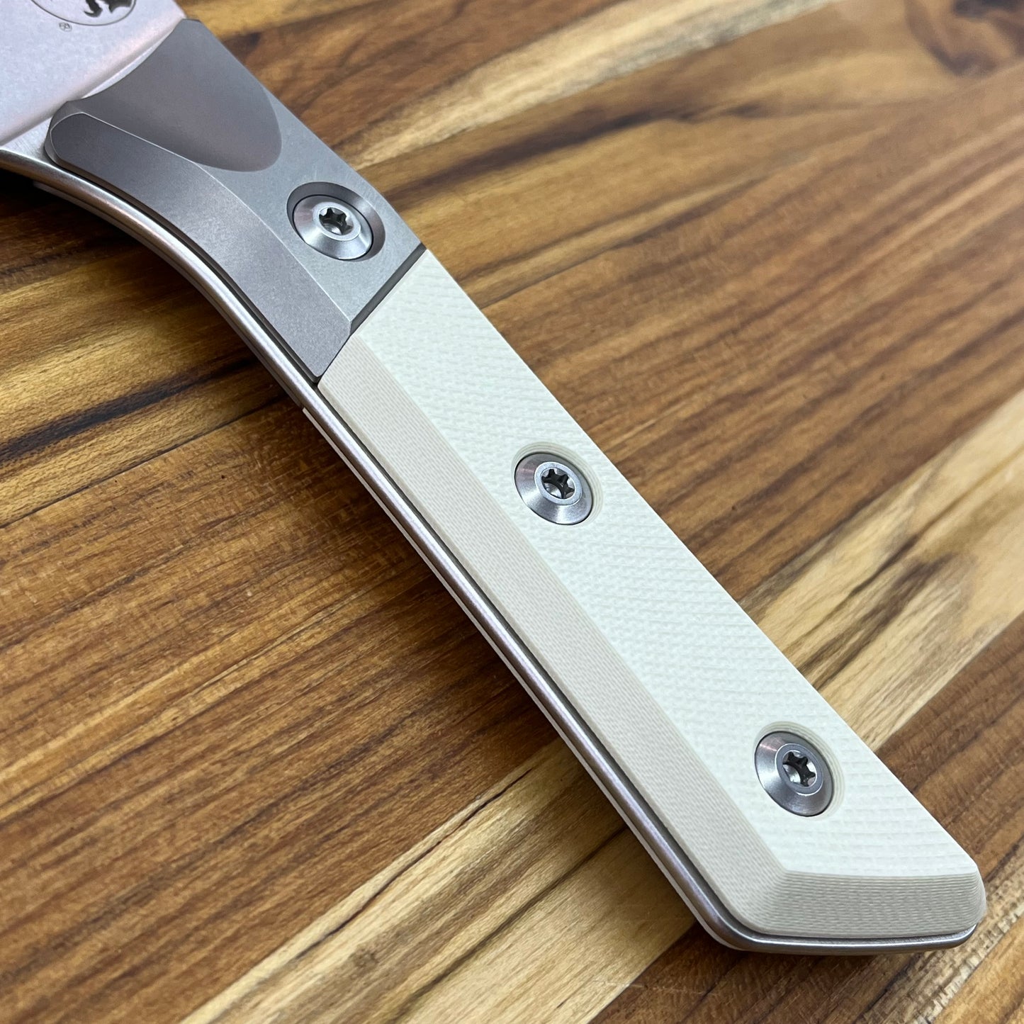 Microtech Culinary 6" Santoku Knife w/ Titanium Bolster & Ivory G10 Handle