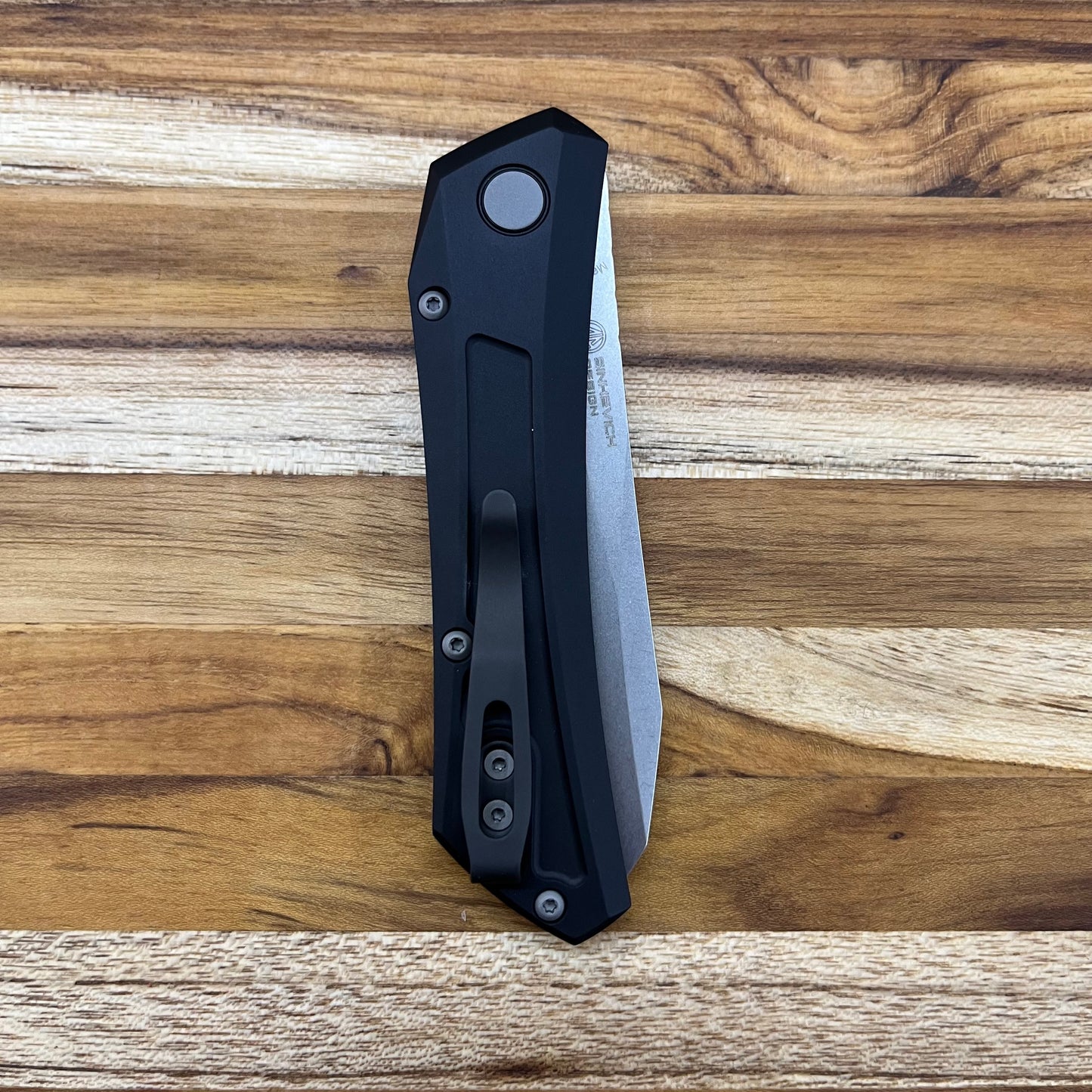 Pro-Tech Oligarch 3.5" Stonewash Auto w/ Black Aluminum Handle