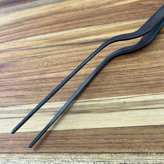 Mercer Tool Precision Plus 8" Matte Black Offset Plating Tong
