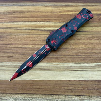 Microtech Hera II Mini D/E 3" OTF w/ Valentine's Day Aluminum Handle