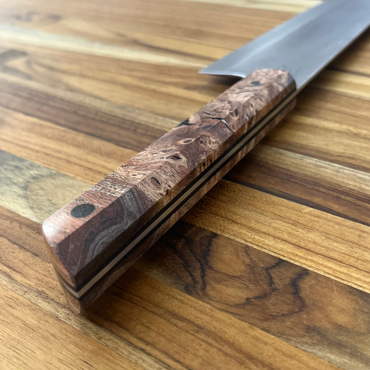 Running Man Forge Ready Series 200mm (8") Chef's Knife w/ Maple Burl Handle