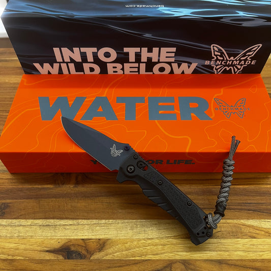 Benchmade Mini Adira 3.25” Folding Knife w/ Tempest Gray Grivory Handle