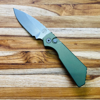 Pro-Tech Strider PT+ 3" Auto w/ Green Aluminum Handle