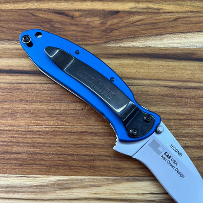 Kershaw Scallion 2.5" Flipping Knife w/ Navy Blue Aluminum Handle
