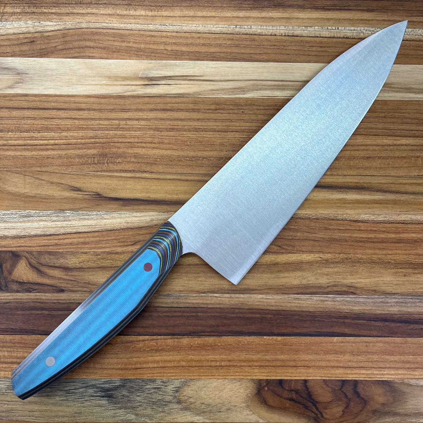 Patterson Forge Semi-Custom 200mm (8") Chef's Knife w/ Multi-Colored G10 Handle