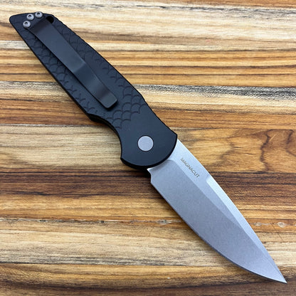 Pro-Tech TR-3 3.5" Auto w/ MagnaCut & Black Fishscale Aluminum Handle