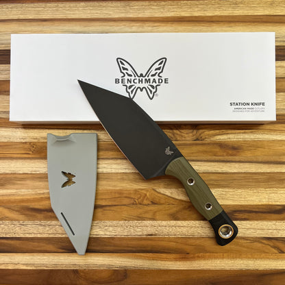 Benchmade Kitchen Knives 6" Station Knife w/ OD Green & Black G10 Handle