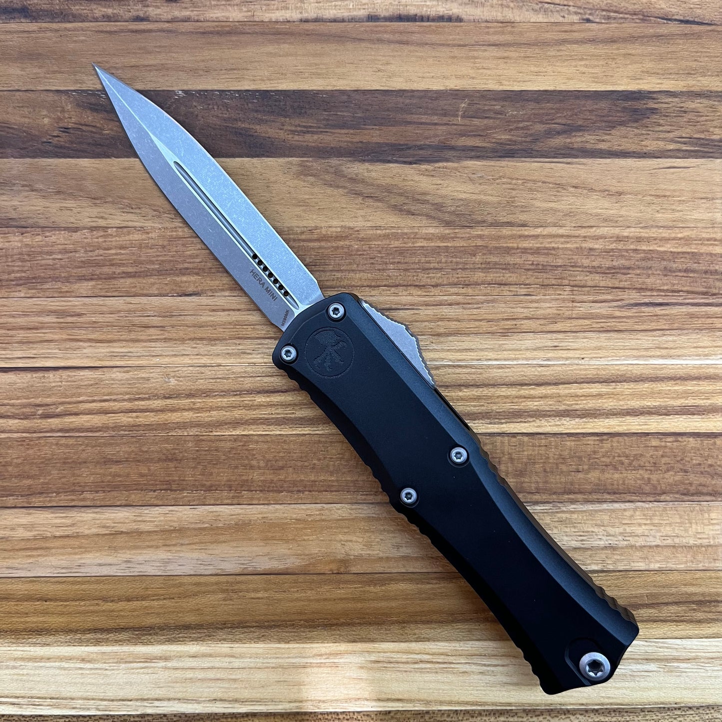 Microtech Mini Hera II 30th Anniversary D/E 3" Apocalyptic OTF w/ Black Aluminum Handle