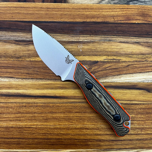 Benchmade Hidden Canyon Hunter 3" Fixed Blade w/ Richlite Handle & Black/Orange Boltaron Sheath