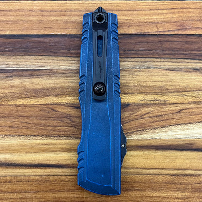 Microtech Luminary ZBP D/E 3.5" OTF w/ Weathered Blue Aluminum Handle