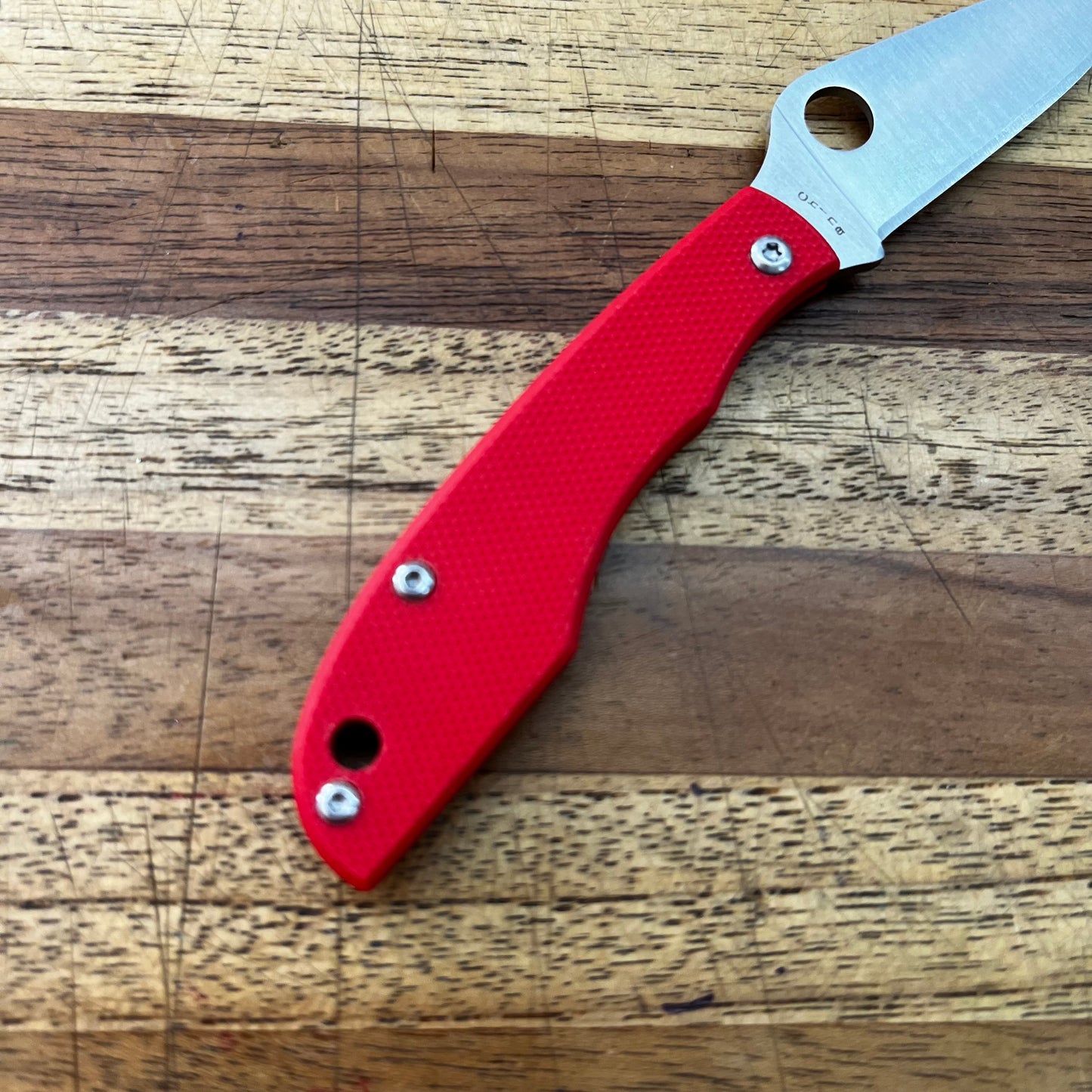 Spyderco Grasshopper 2" Folding Knife w/ Red Handle