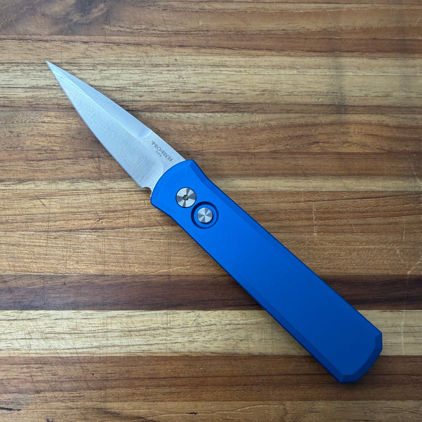 Pro-Tech Godson 3.15" Auto w/ Blue Aluminum Handle