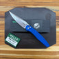 Pro-Tech Avalon 4.25" Folding Knife w/ Knurled Blue Aluminum Handle