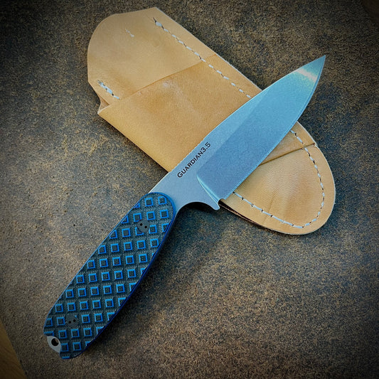 Bradford Knives Guardian 3.5 M390 Textured Blue/Black Fixed Blade