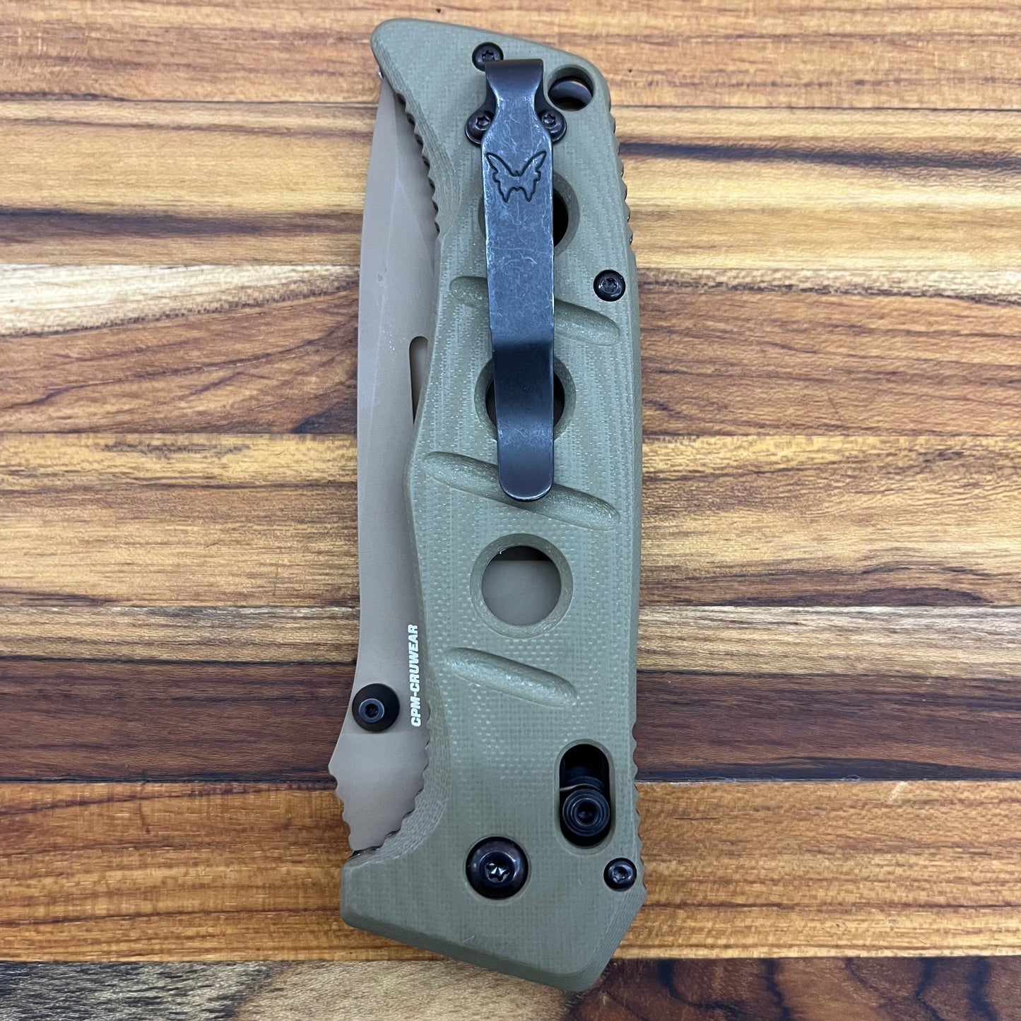 Benchmade Adamas 3.7" Folding Knife w/ OD Green G10 Handle & Nylon Sheath