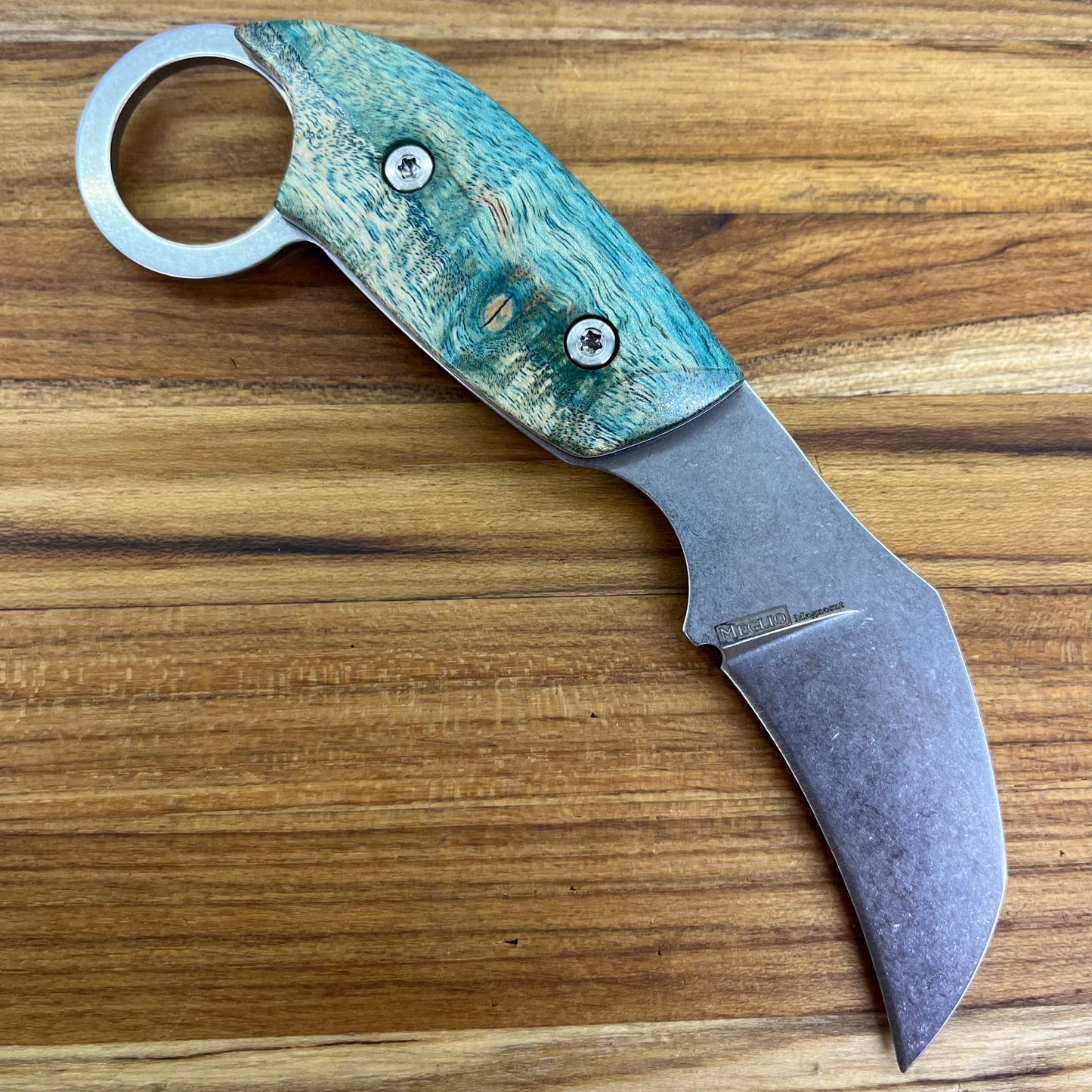 Meglio Blade Show Semi-Custom 2" MagnaCut Karambit w/ Turquoise Primavera Handle & Kydex Sheath