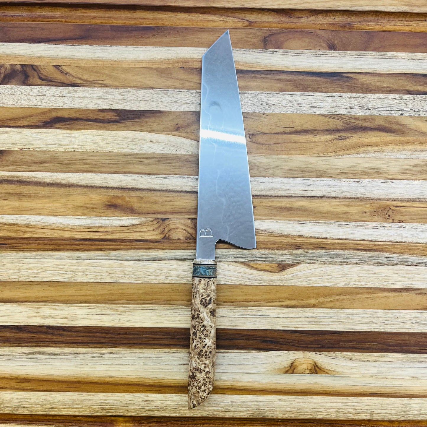 Baldwin Blades 215mm (8.5") Gyuto w/ K-Tip and Black Ash Burl Handle