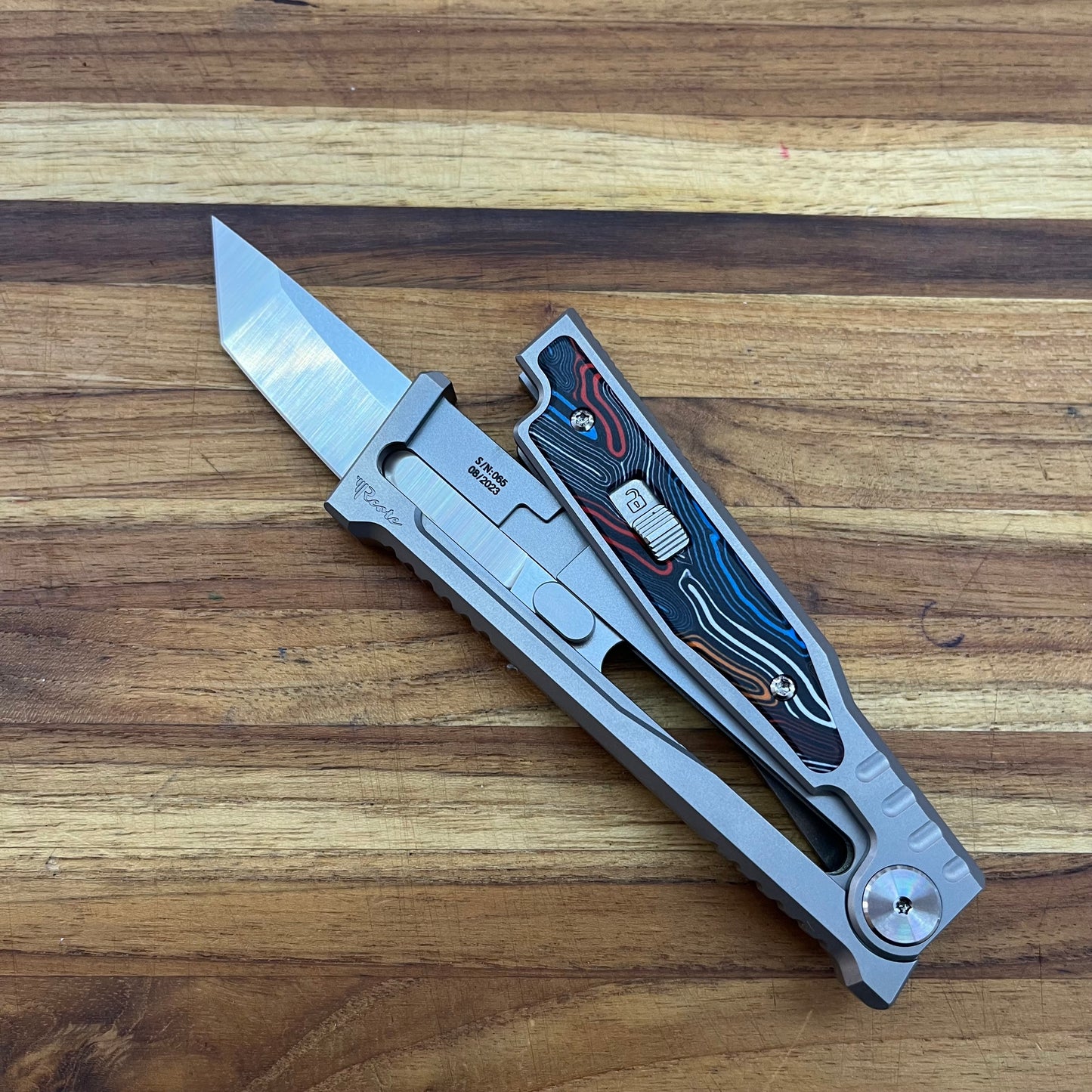 Reate EXO-M 3.25" Tanto Gravity Knife w/ Multicolor Handle