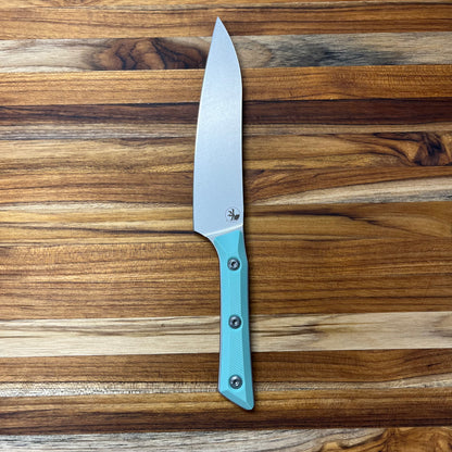 Microtech Culinary 6" Utility Knife w/ Caribbean Blue G10 Handle